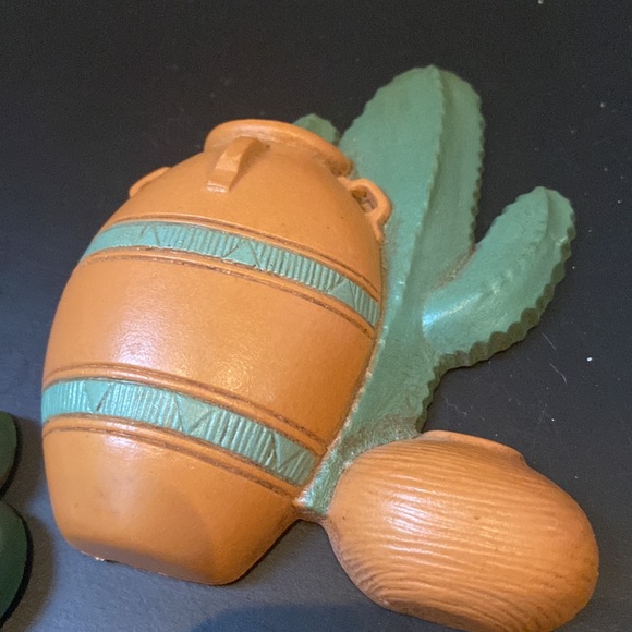 Burwood Product Company Southwestern cactus succulent Wall Decor plaques VTG - Picture 4 of 7